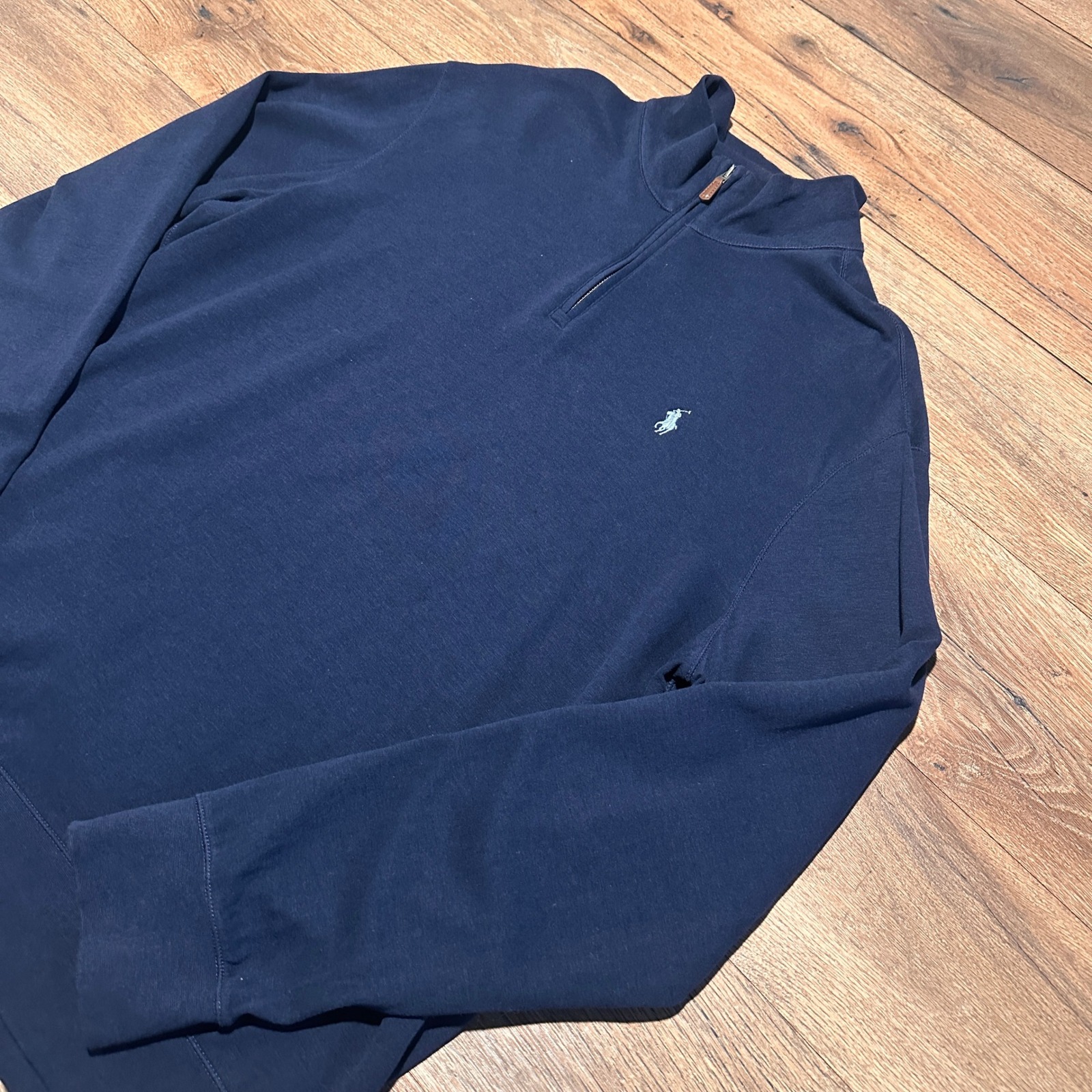 Polo Ralph Lauren Navy Blue Quarter Zip Pullover Mens Large